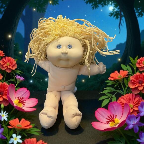 First Edition 1990 Cabbage Patch Kids Pretty Crimp 'N Curl Doll Hasbro Vintage - Picture 13 of 13